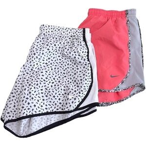 Nike 2 Piece Bundle Active Shorts Size Youth XLARGE White Black Pink Gray